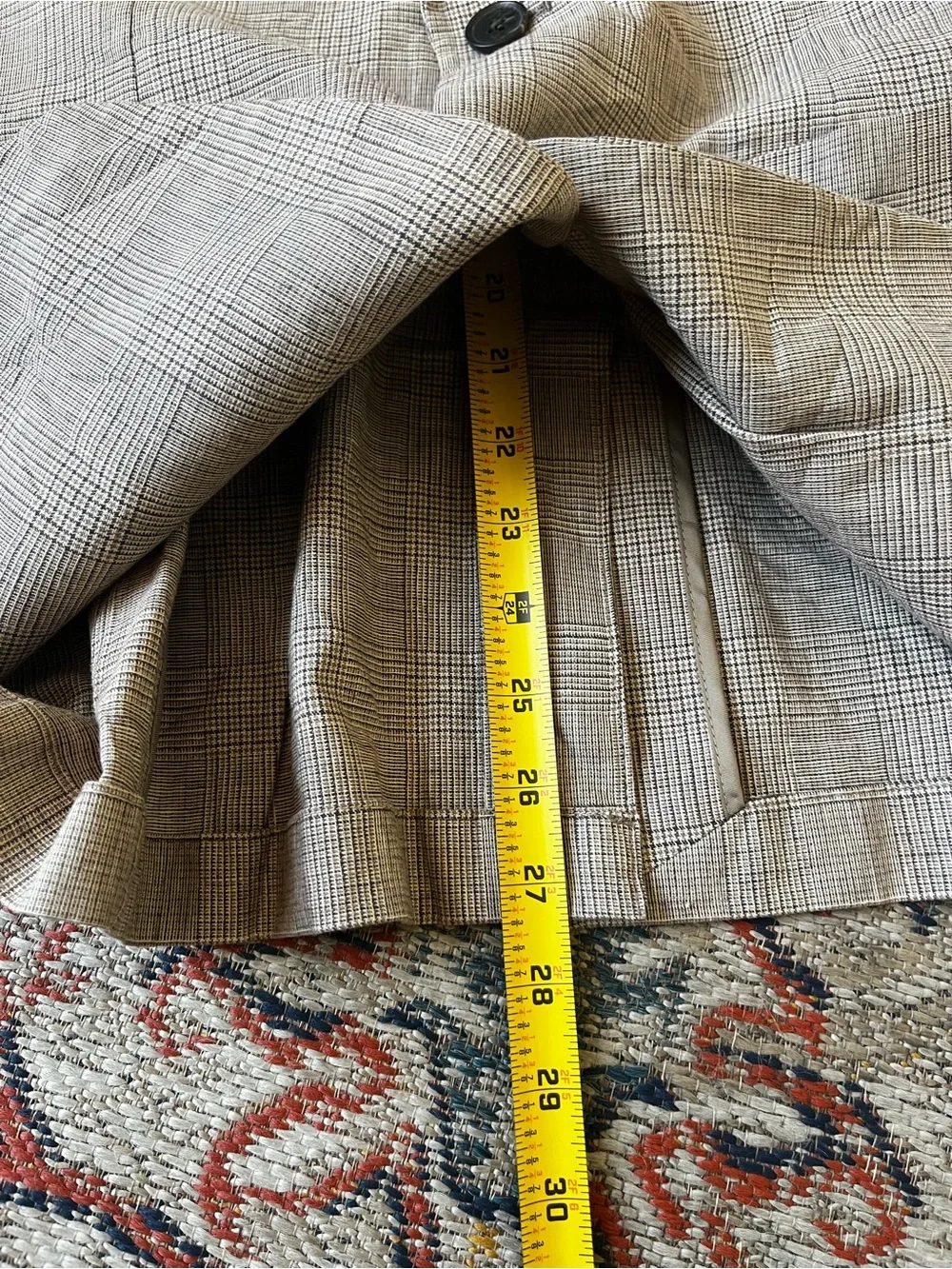 Banana Republic Linen Blend Plaid Sport Coat in Beige 38S